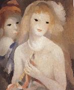 Marie Laurencin Two girl holding the bugle oil